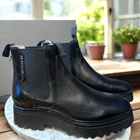 ALLSAINTS Arlo $299 Chunky Chelsea Leather Boots Size EU 41 US 11 - Picture 7 of 15